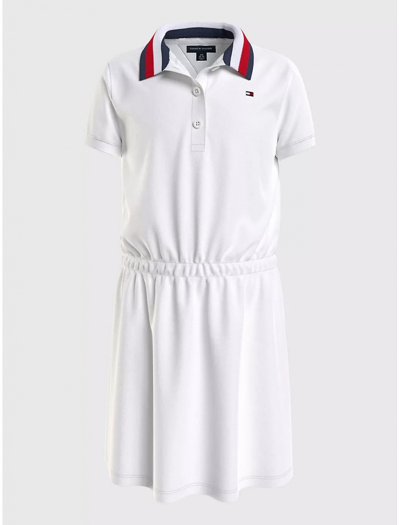 Tommy Hilfiger Kids\' Polo Dress Dresses & Skirts Fresh White | 9574-PNEKZ