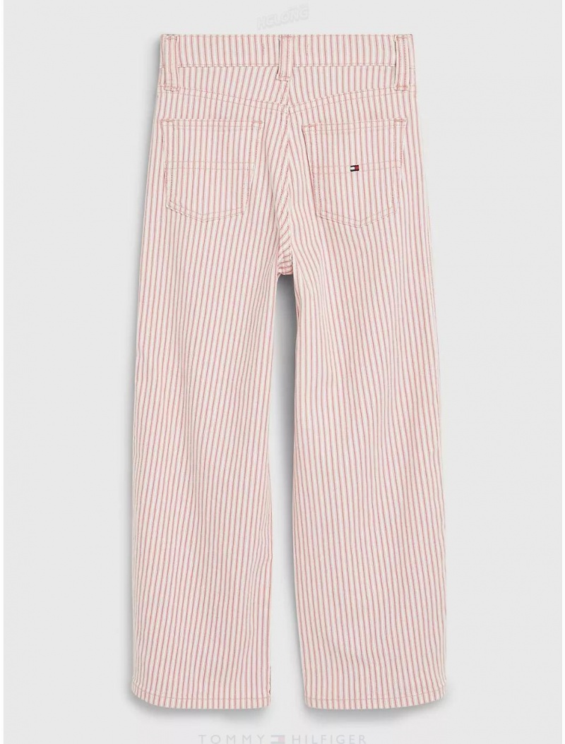 Tommy Hilfiger Kids' Railroad Stripe Pant Pants Pinkstripe | 0129-WEFLQ