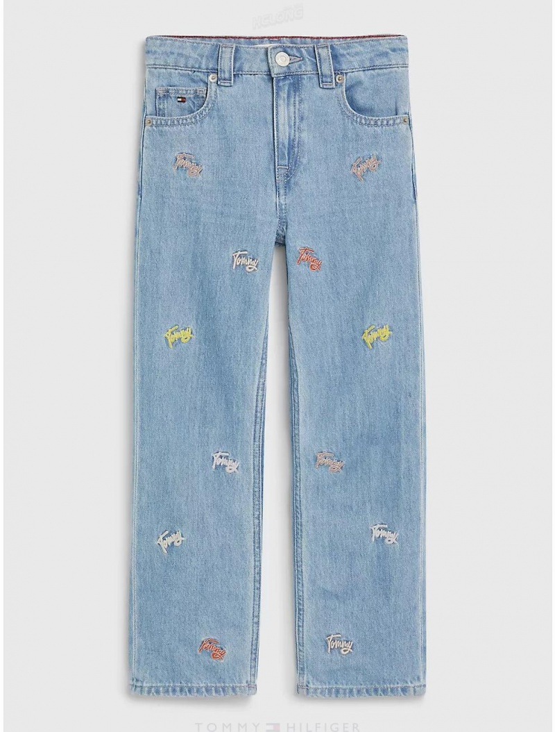 Tommy Hilfiger Kids' Signature Girlfriend Jeans Jeans Critter | 4960-MBDVE