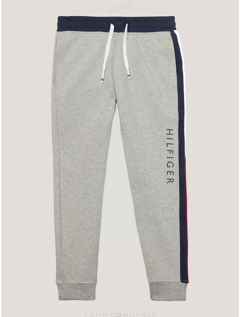 Tommy Hilfiger Kids' Signature Jogger Pants Grey Heather | 5718-WGPXK