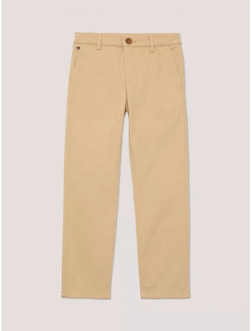 Tommy Hilfiger Kids\' Solid Chino Pant Pants Travertine | 7598-GJEXD