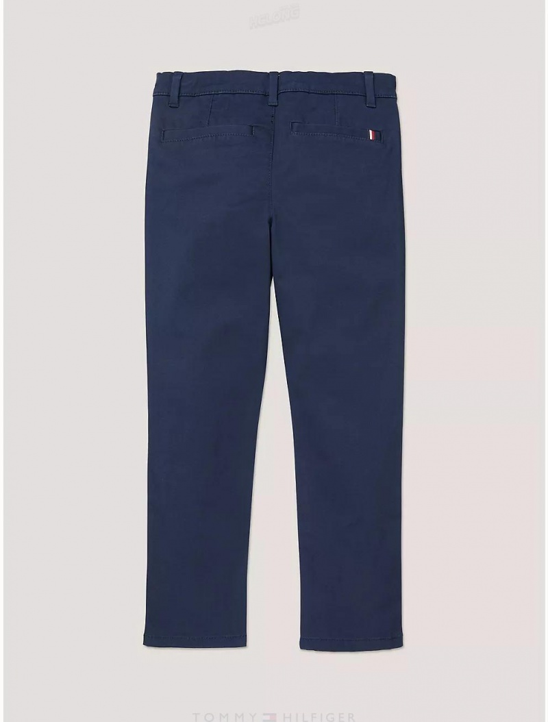 Tommy Hilfiger Kids' Solid Chino Pant Pants Cobalt Sapphire | 8527-ZTCVN