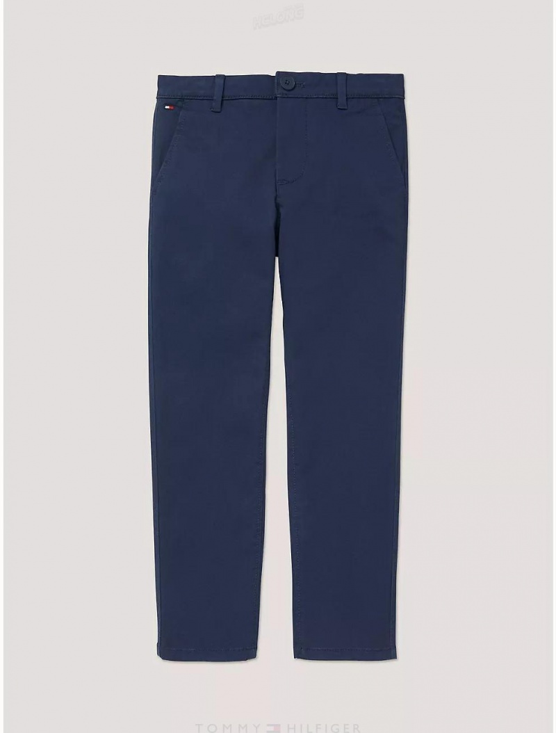 Tommy Hilfiger Kids' Solid Chino Pant Pants Cobalt Sapphire | 8527-ZTCVN