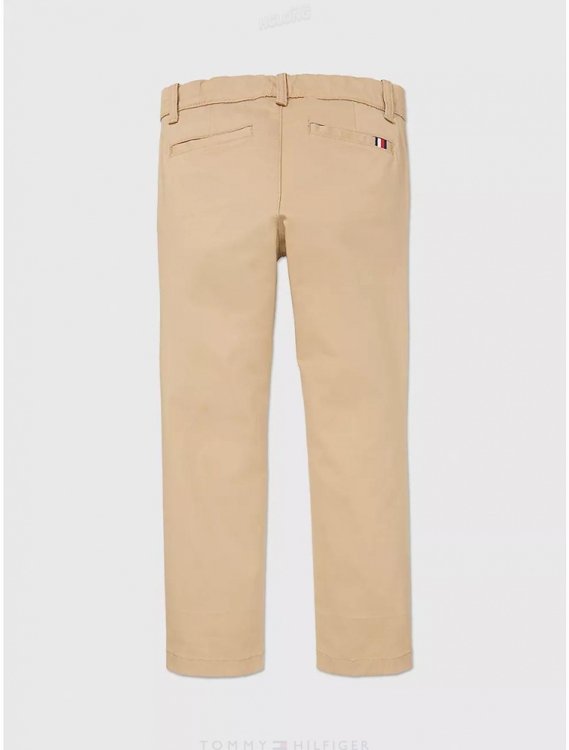 Tommy Hilfiger Kids' Solid Chino Pants Tannin | 9406-IQFHG