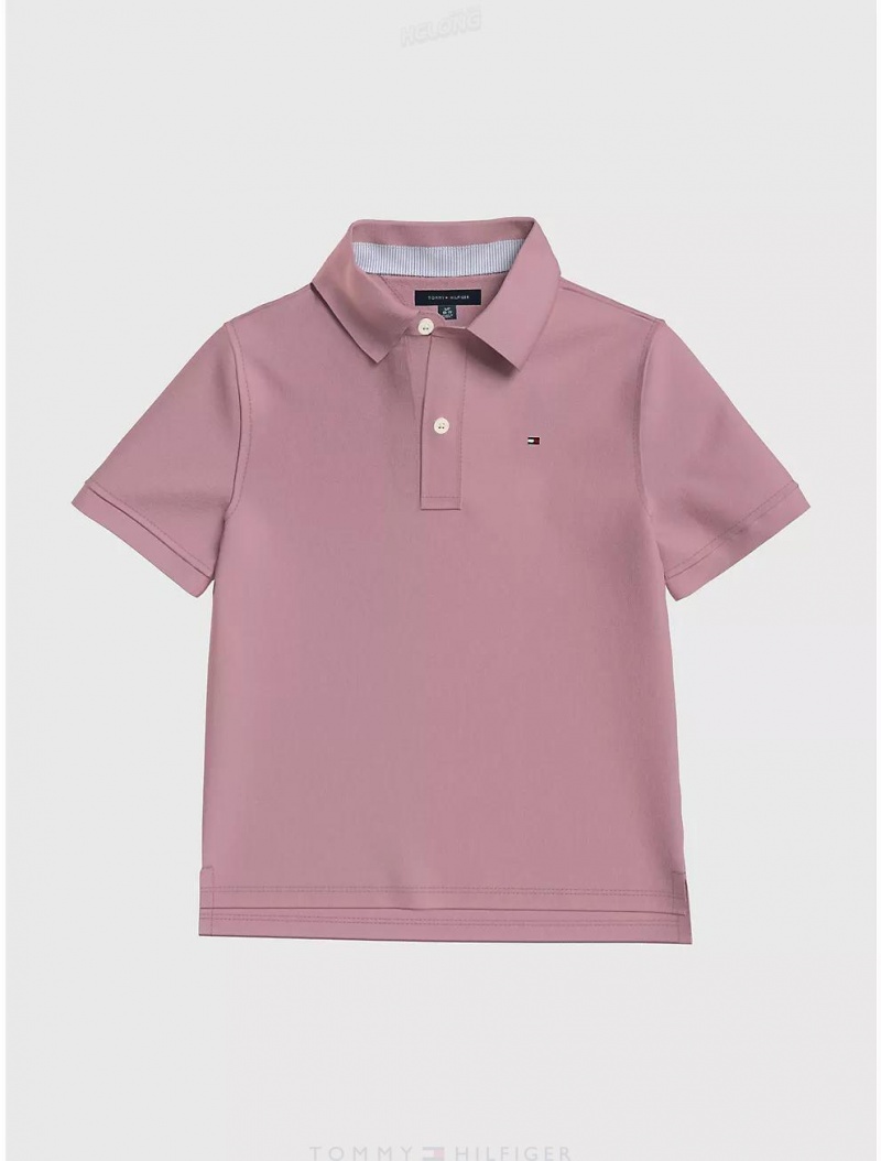 Tommy Hilfiger Kids' Solid Stretch Polo Polos Broadway Pink | 2301-QIDXS