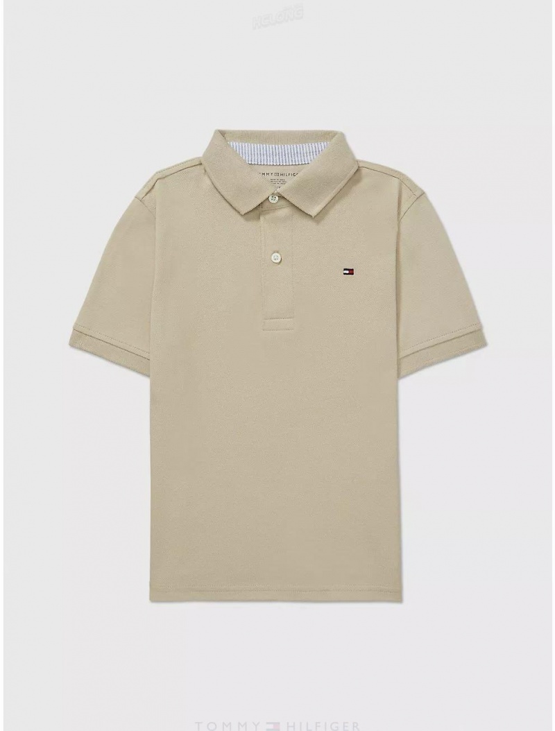 Tommy Hilfiger Kids' Solid Stretch Polo Polos Palamino | 5604-ZCBDT