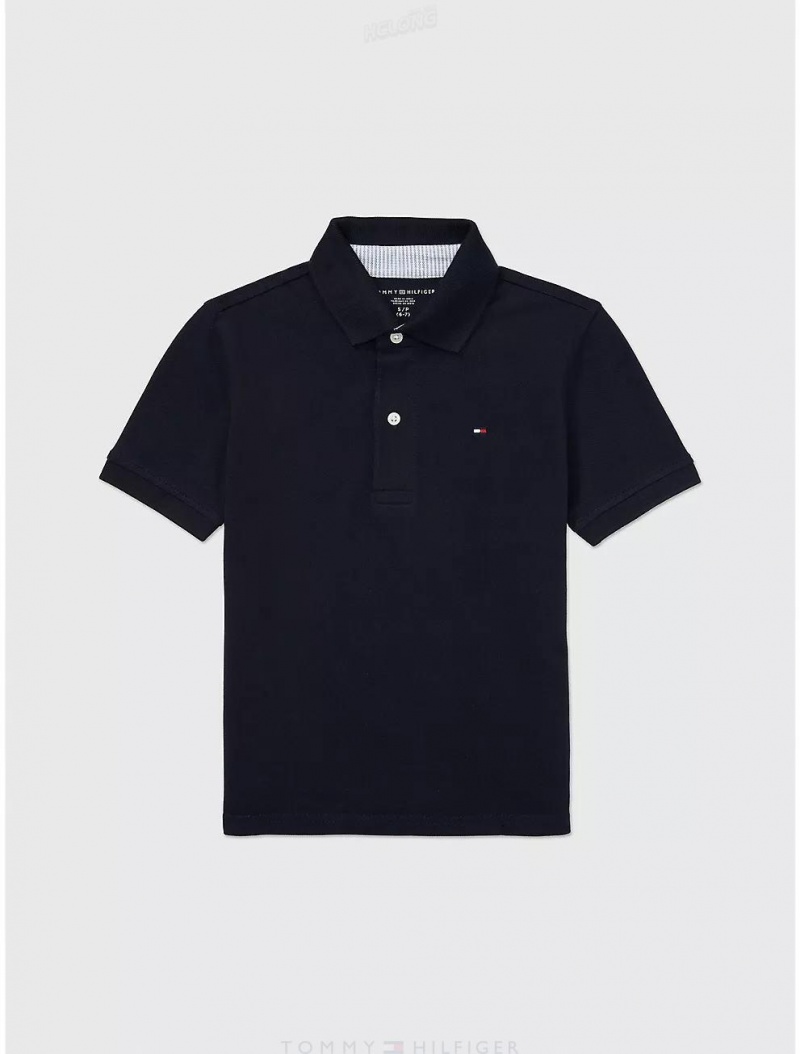 Tommy Hilfiger Kids' Solid Stretch Polo Polos Desert Sky | 3502-IOYHC