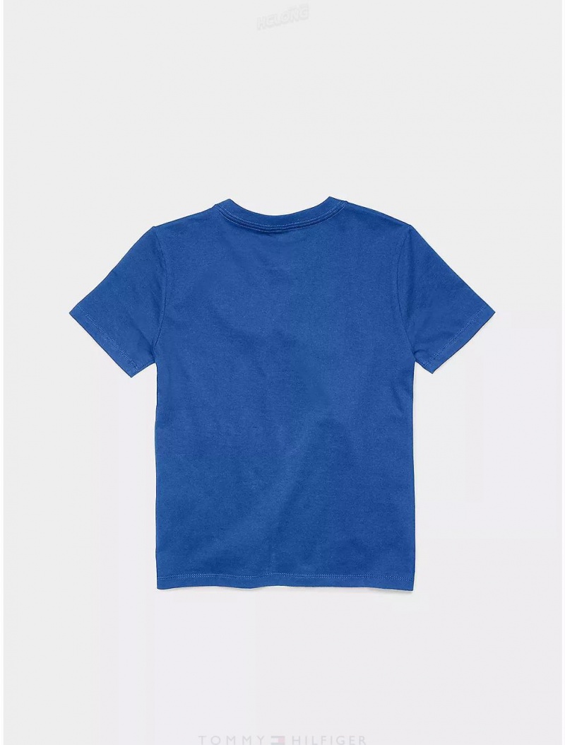 Tommy Hilfiger Kids' Solid T-Shirt T-Shirts Nantucket Blue | 7953-RKMPV