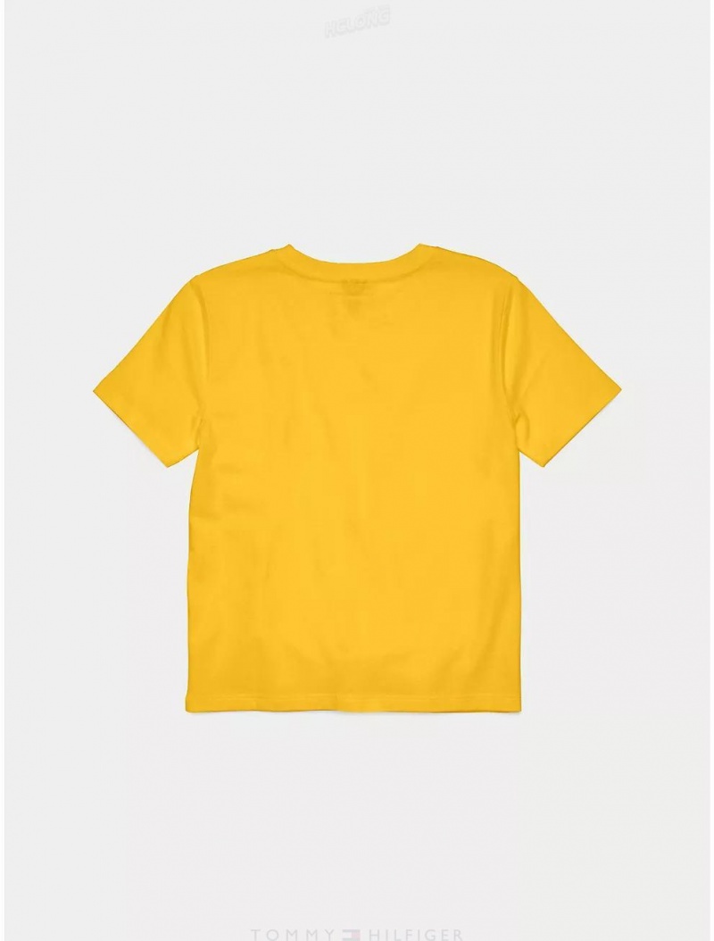 Tommy Hilfiger Kids' Solid T-Shirt T-Shirts Golden Rod | 9065-GXNMJ