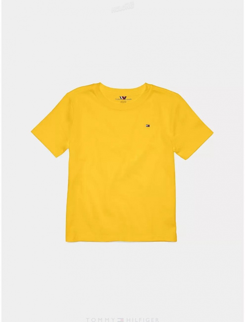 Tommy Hilfiger Kids' Solid T-Shirt T-Shirts Golden Rod | 9065-GXNMJ