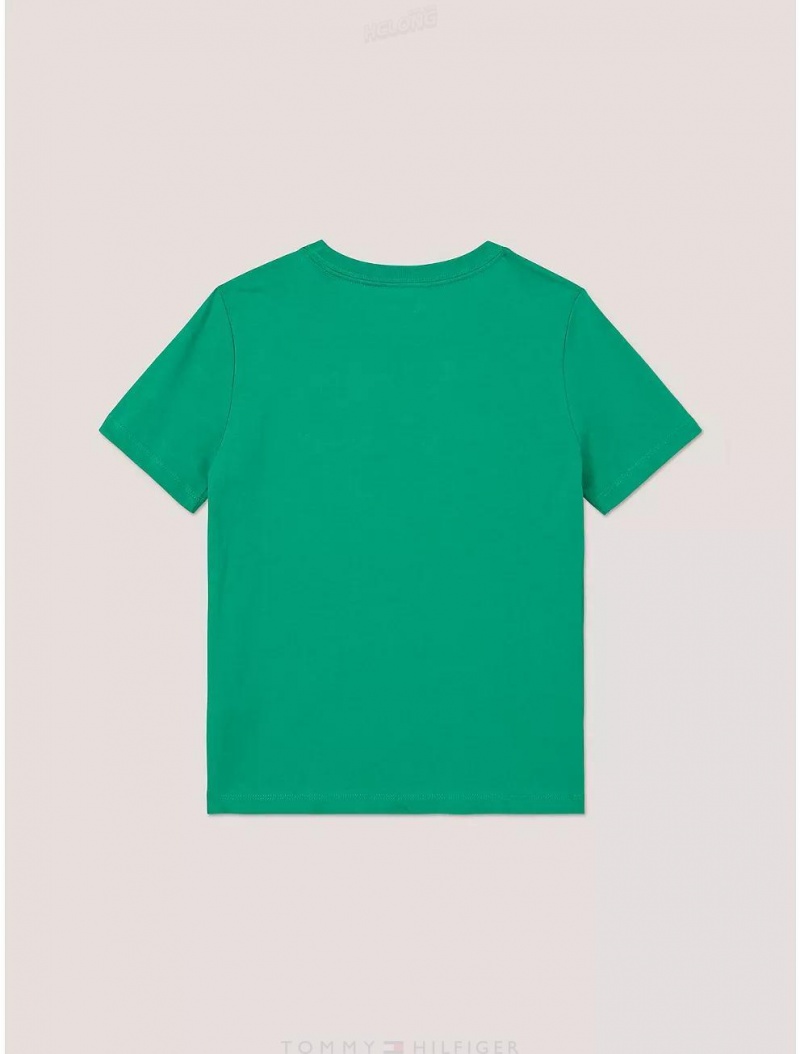 Tommy Hilfiger Kids' Solid T-Shirt T-Shirts Green Malachite | 6081-PRIOU