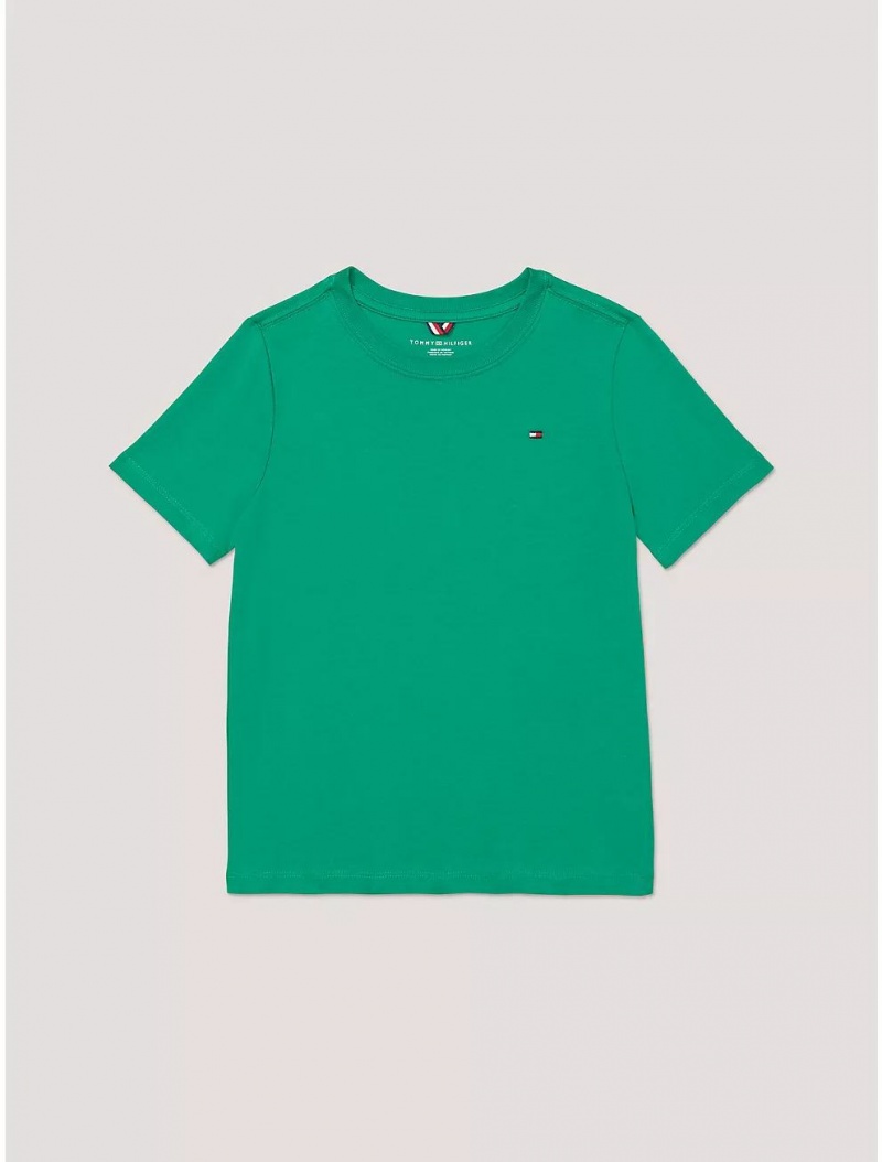 Tommy Hilfiger Kids\' Solid T-Shirt T-Shirts Green Malachite | 6081-PRIOU