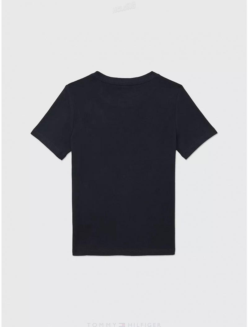 Tommy Hilfiger Kids' Solid T-Shirt T-Shirts Dark Sable | 5480-LMZBG