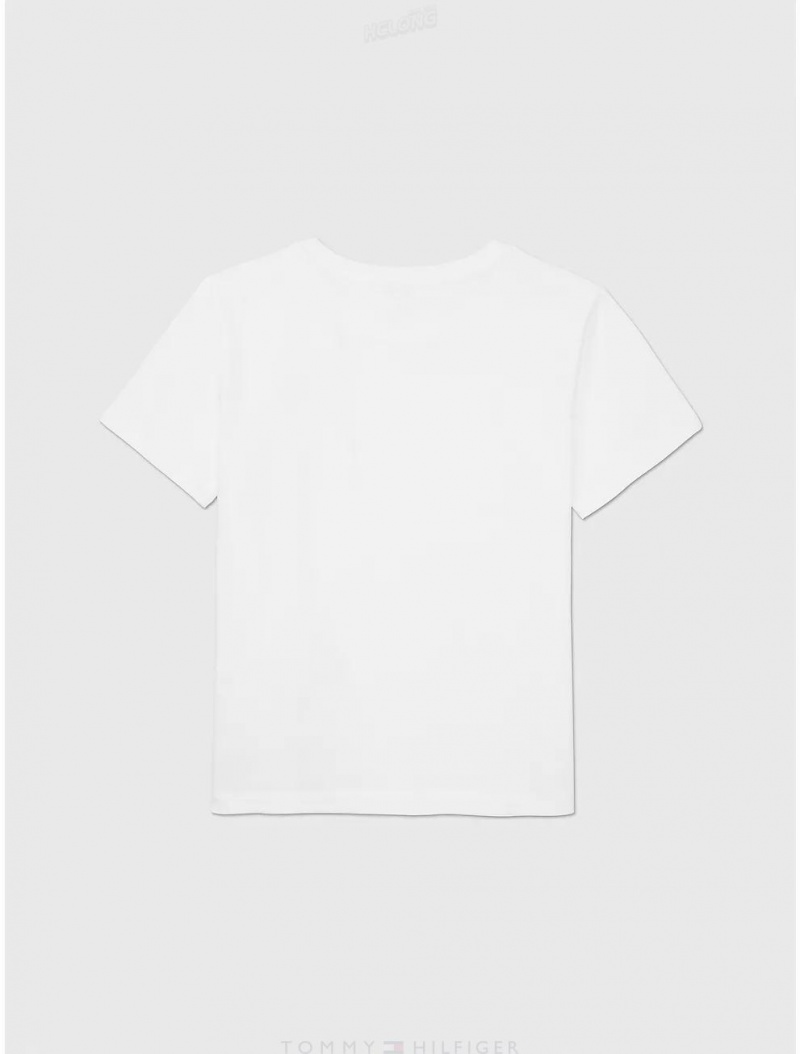 Tommy Hilfiger Kids' Solid T-Shirt T-Shirts Optic White | 2361-QXLKA