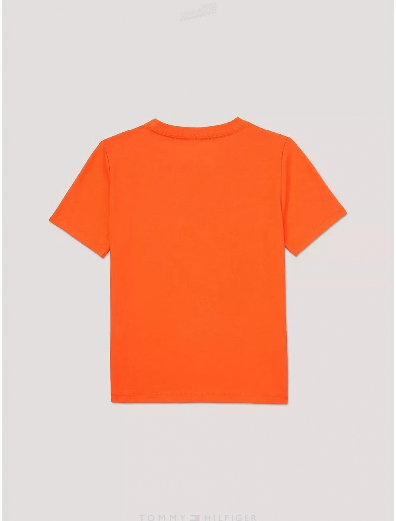 Tommy Hilfiger Kids' Solid T-Shirt T-Shirts Acid Orange | 0638-ZPATC