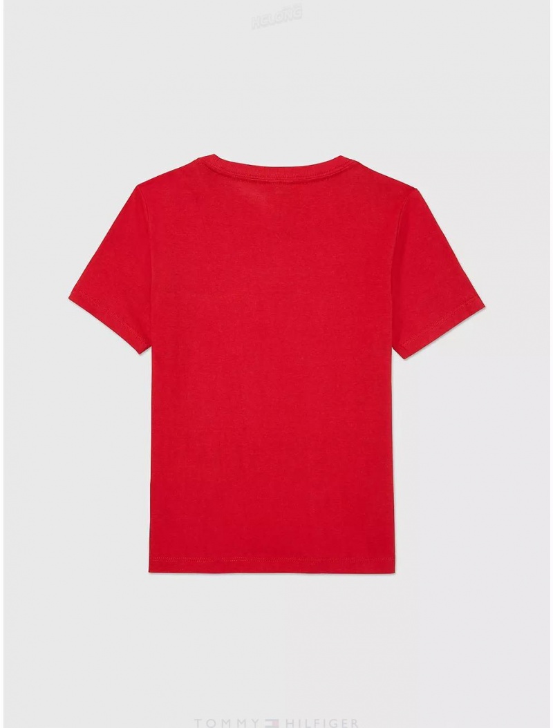 Tommy Hilfiger Kids' Solid T-Shirt T-Shirts Primary Red | 3528-SOHWA