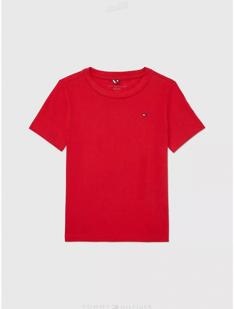 Tommy Hilfiger Kids' Solid T-Shirt T-Shirts Primary Red | 3528-SOHWA