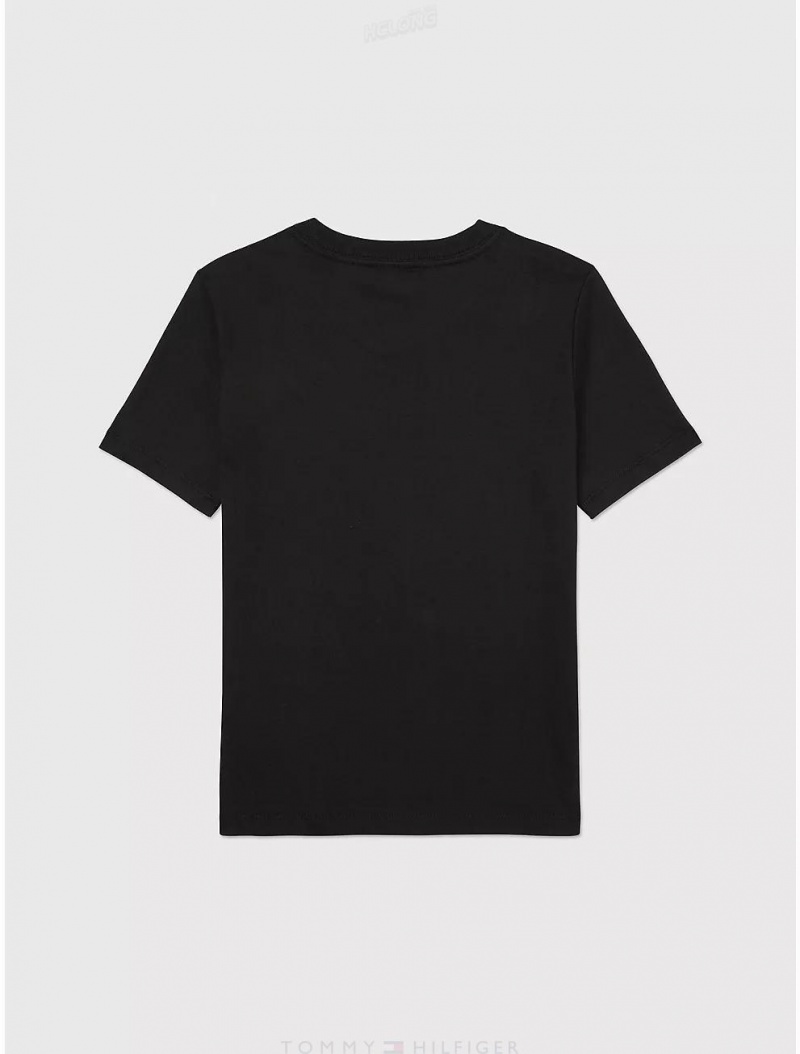 Tommy Hilfiger Kids' Solid V-Neck T-Shirt T-Shirts Dark Sable | 9025-TUALH