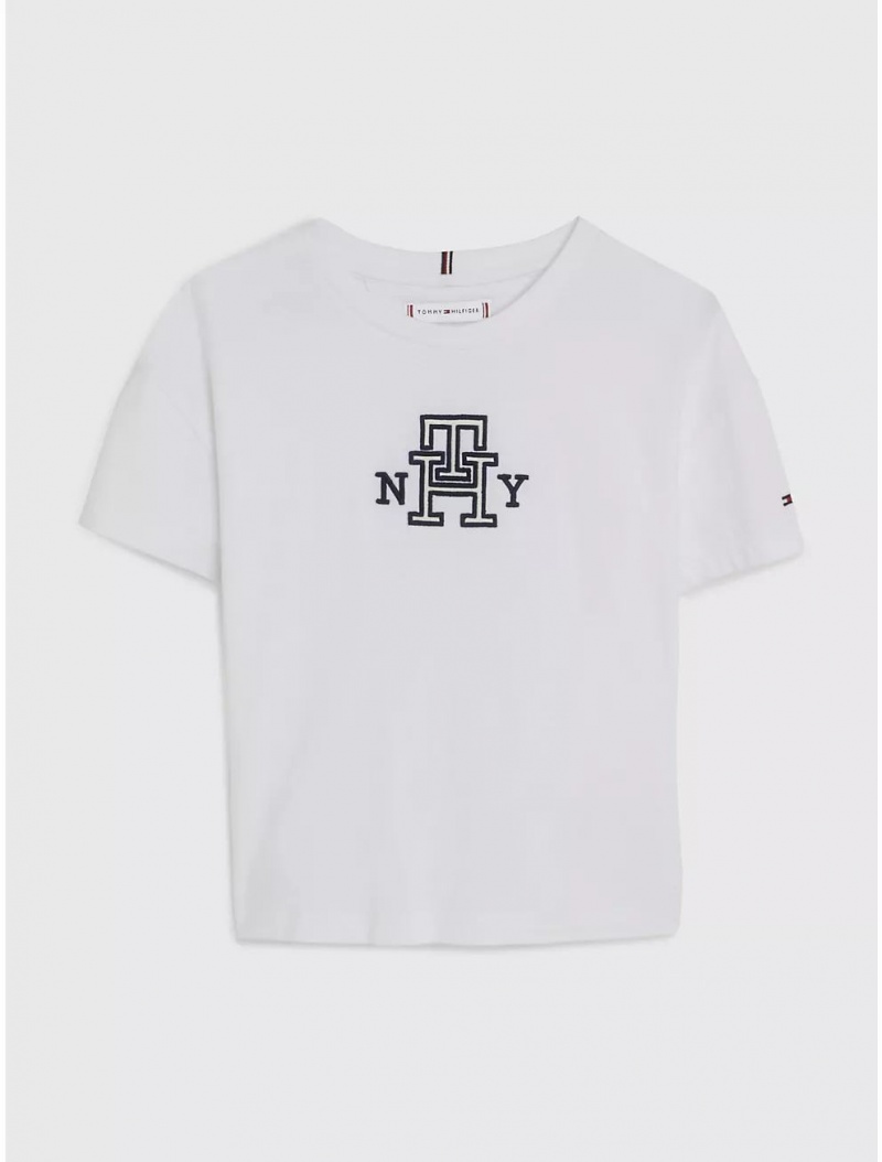 Tommy Hilfiger Kids THNY T-Shirt T-Shirts White | 4271-BMDFV