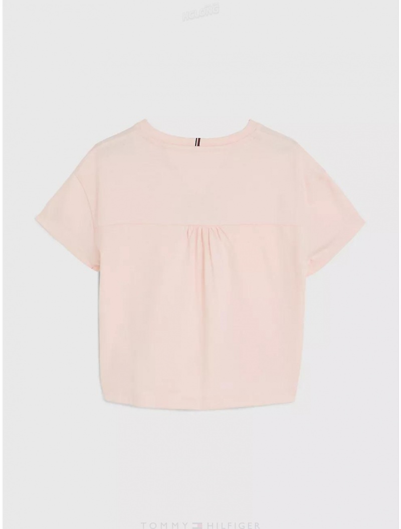 Tommy Hilfiger Kids THNY T-Shirt T-Shirts Pink Crystal | 0186-ZNLOB