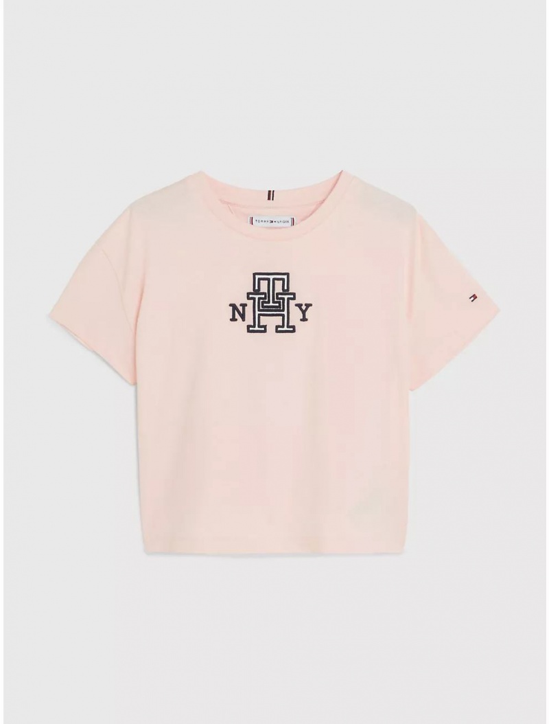 Tommy Hilfiger Kids THNY T-Shirt T-Shirts Pink Crystal | 0186-ZNLOB