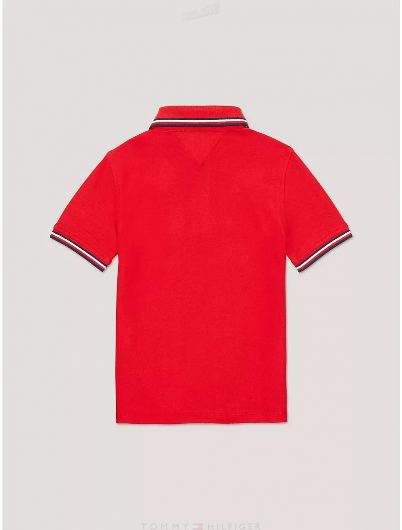 Tommy Hilfiger Kids' Tipped Polo Polos Primary Red | 4591-WSXMR