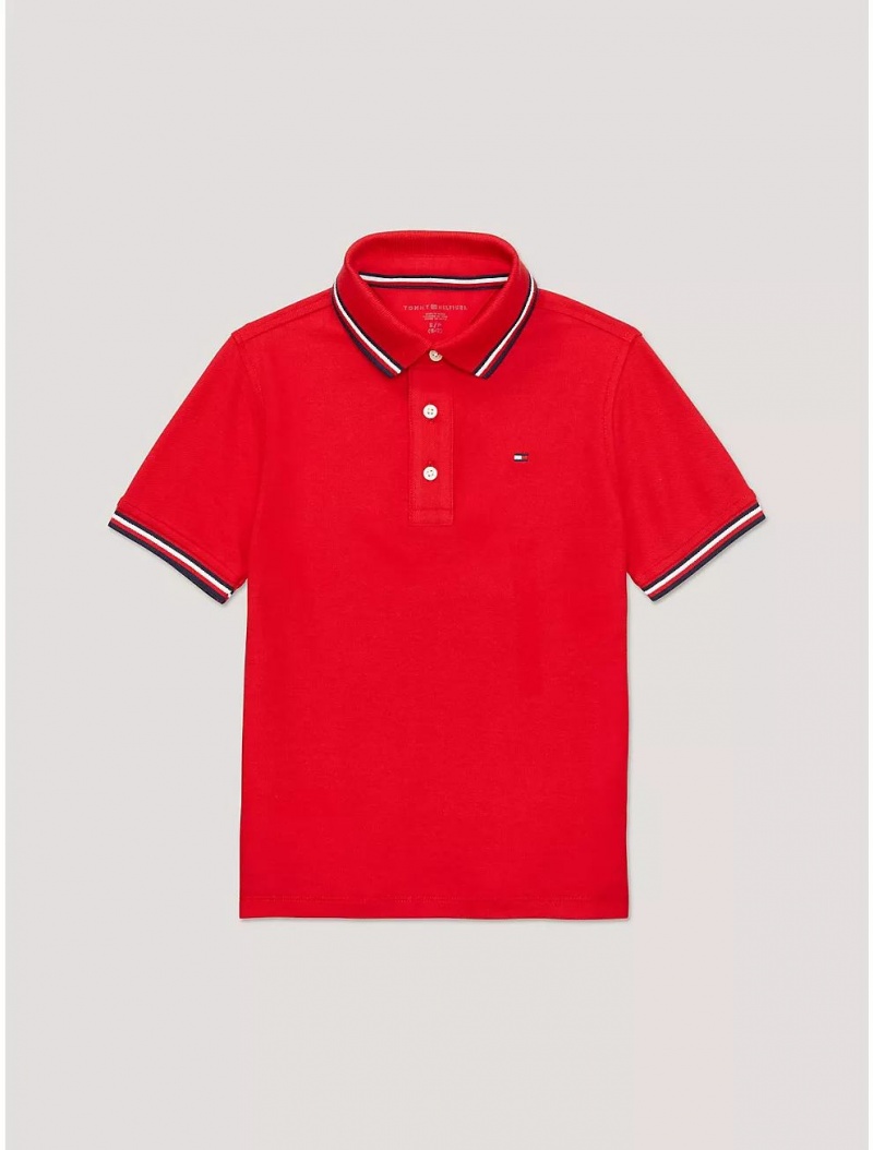 Tommy Hilfiger Kids\' Tipped Polo Polos Primary Red | 4591-WSXMR