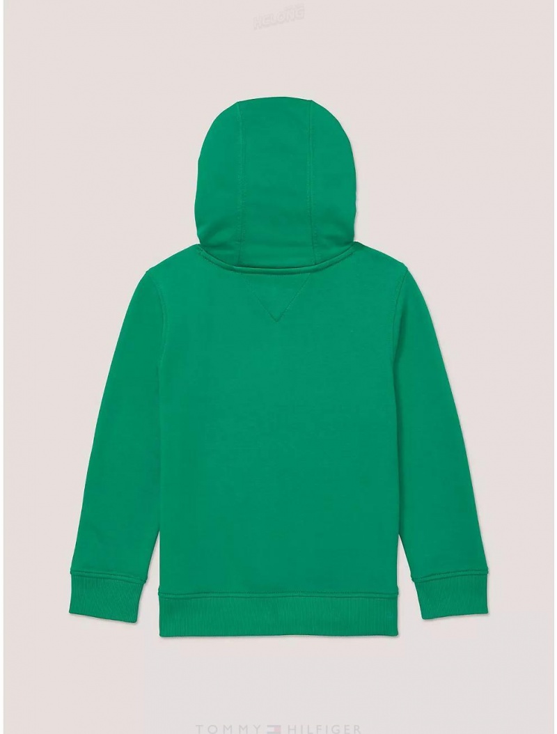 Tommy Hilfiger Kids' Tommy Logo Hoodie Sweatshirts & Sweaters Green Malachite | 2460-NHZWE