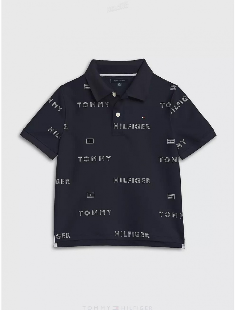 Tommy Hilfiger Kids' Tommy Logo Polo Polos Cobalt Sapphire | 6310-MSPNW