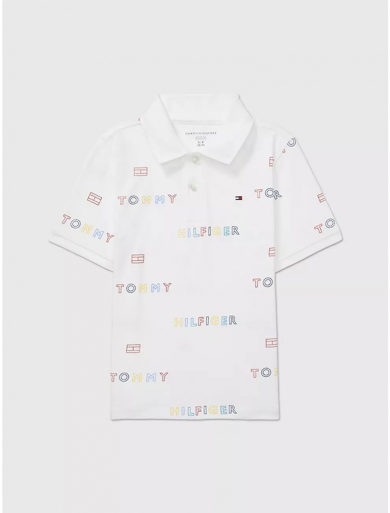 Tommy Hilfiger Kids\' Tommy Logo Polo Polos Fresh White | 3142-JRXDA