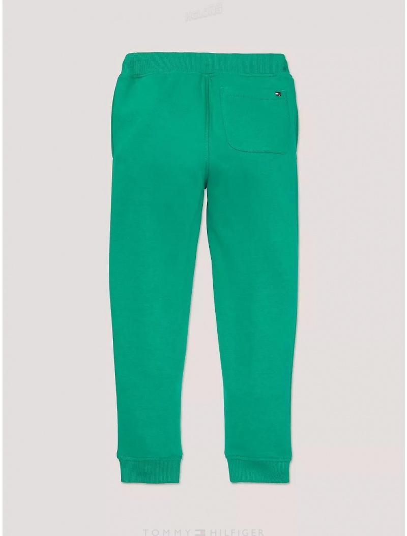 Tommy Hilfiger Kids' Tommy Logo Sweatpant Pants Green Malachite | 6082-WOGAV