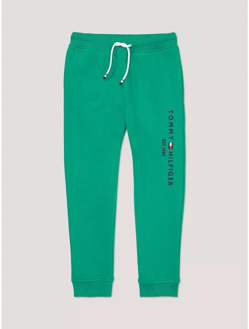 Tommy Hilfiger Kids\' Tommy Logo Sweatpant Pants Green Malachite | 6082-WOGAV