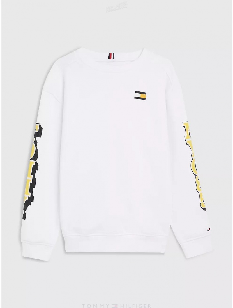 Tommy Hilfiger Kids' Tommy Logo Sweatshirt Sweatshirts & Sweaters White | 1530-WPUBV