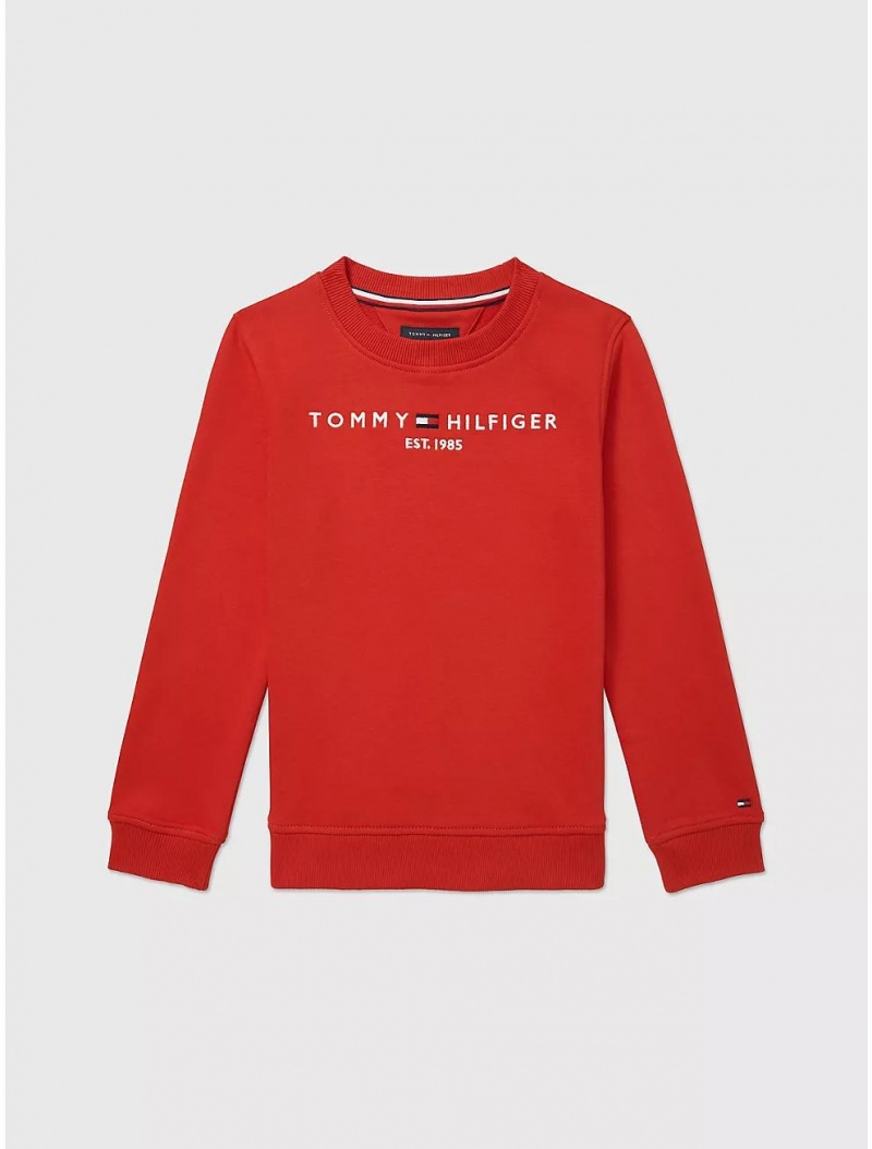 Tommy Hilfiger Kids\' Tommy Logo Sweatshirt Sweatshirts & Sweaters Blush Red | 6271-RTENF