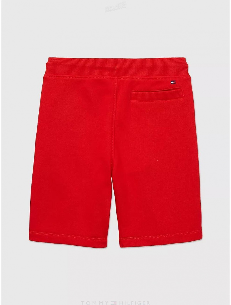 Tommy Hilfiger Kids' Tommy Logo Sweatshort Shorts Blush Red | 8714-QCPBZ