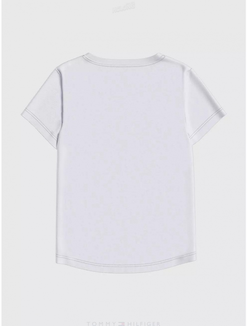 Tommy Hilfiger Kids' Tommy Logo T-Shirt T-Shirts Fresh White | 5029-PQYXN