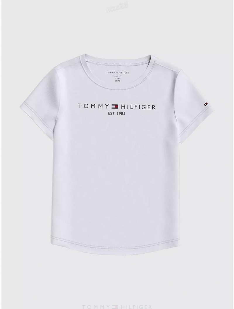 Tommy Hilfiger Kids' Tommy Logo T-Shirt T-Shirts Fresh White | 5029-PQYXN