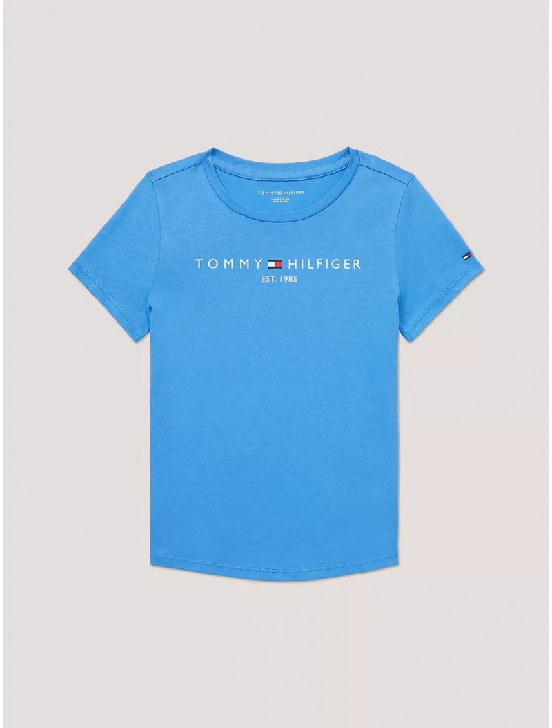 Tommy Hilfiger Kids\' Tommy Logo T-Shirt T-Shirts Aegean Ocean | 4075-APWGB