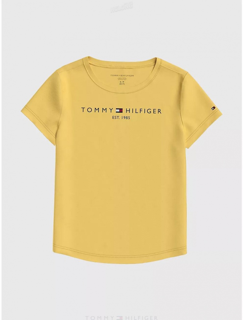 Tommy Hilfiger Kids' Tommy Logo T-Shirt T-Shirts Cheerful Yellow | 3095-CQVES