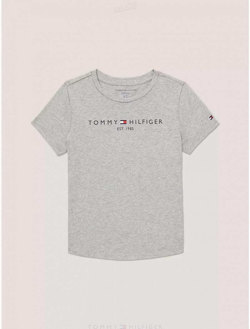 Tommy Hilfiger Kids' Tommy Logo T-Shirt T-Shirts Grey Heather | 2874-ZYWCX