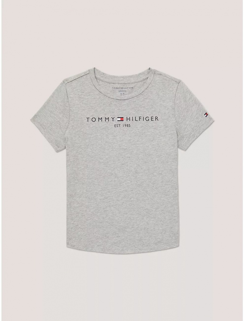 Tommy Hilfiger Kids\' Tommy Logo T-Shirt T-Shirts Grey Heather | 2874-ZYWCX