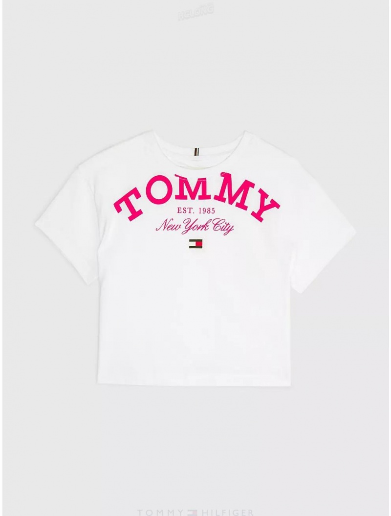 Tommy Hilfiger Kids' Tommy NYC T-Shirt T-Shirts White | 3591-YKIGB