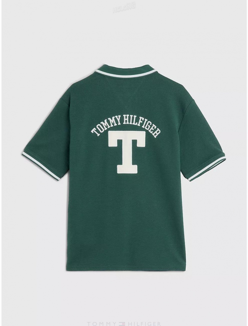 Tommy Hilfiger Kids' Varsity Polo Polos Collegiate Green | 4756-QFVSI