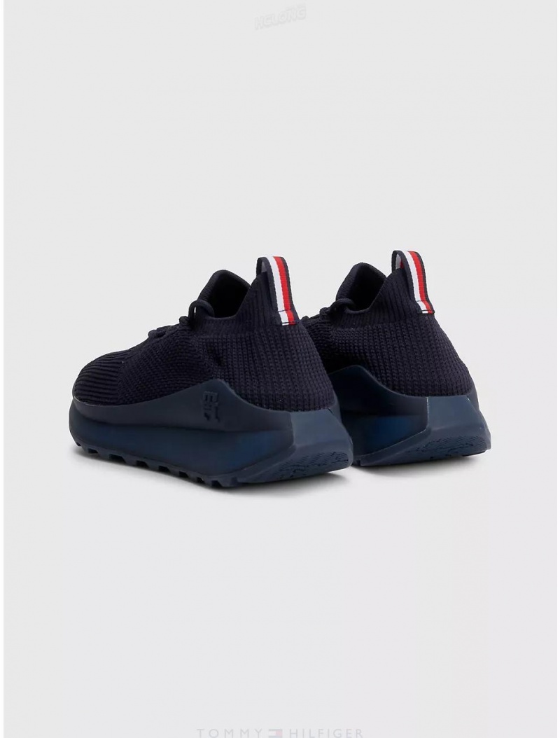 Tommy Hilfiger Knit Sneaker Shoes Desert Sky | 2693-GEWFT