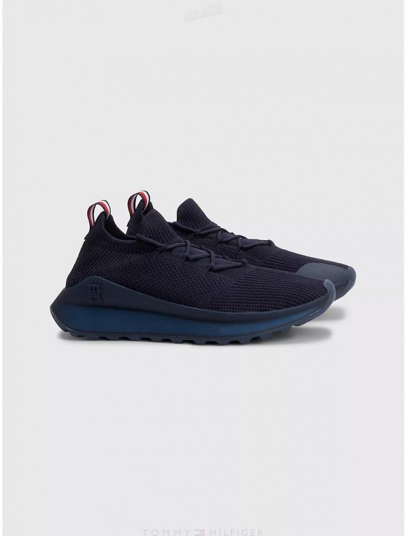 Tommy Hilfiger Knit Sneaker Shoes Desert Sky | 2693-GEWFT