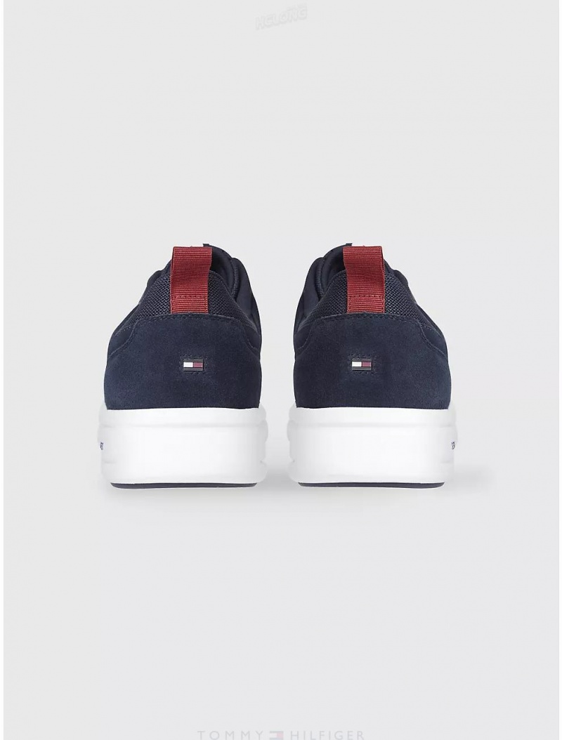 Tommy Hilfiger Leather Comfort Sneaker Shoes Desert Sky | 7890-MLJQA