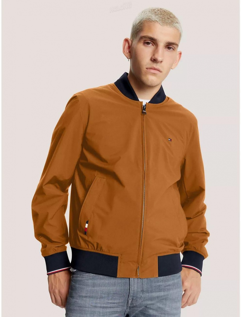 Tommy Hilfiger Lightweight Bomber Jacket Jackets Golden Rays | 0146-OHLCQ