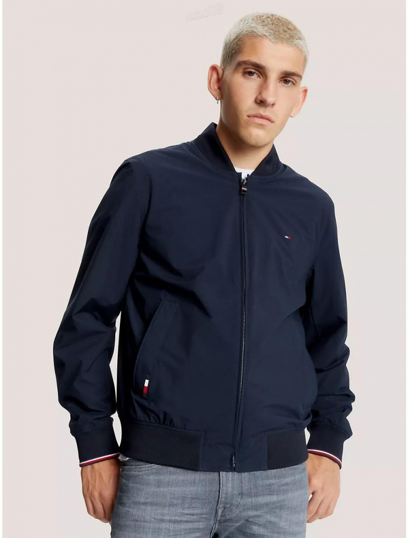 Tommy Hilfiger Lightweight Bomber Jacket Jackets Desert Sky | 2057-HNLOD