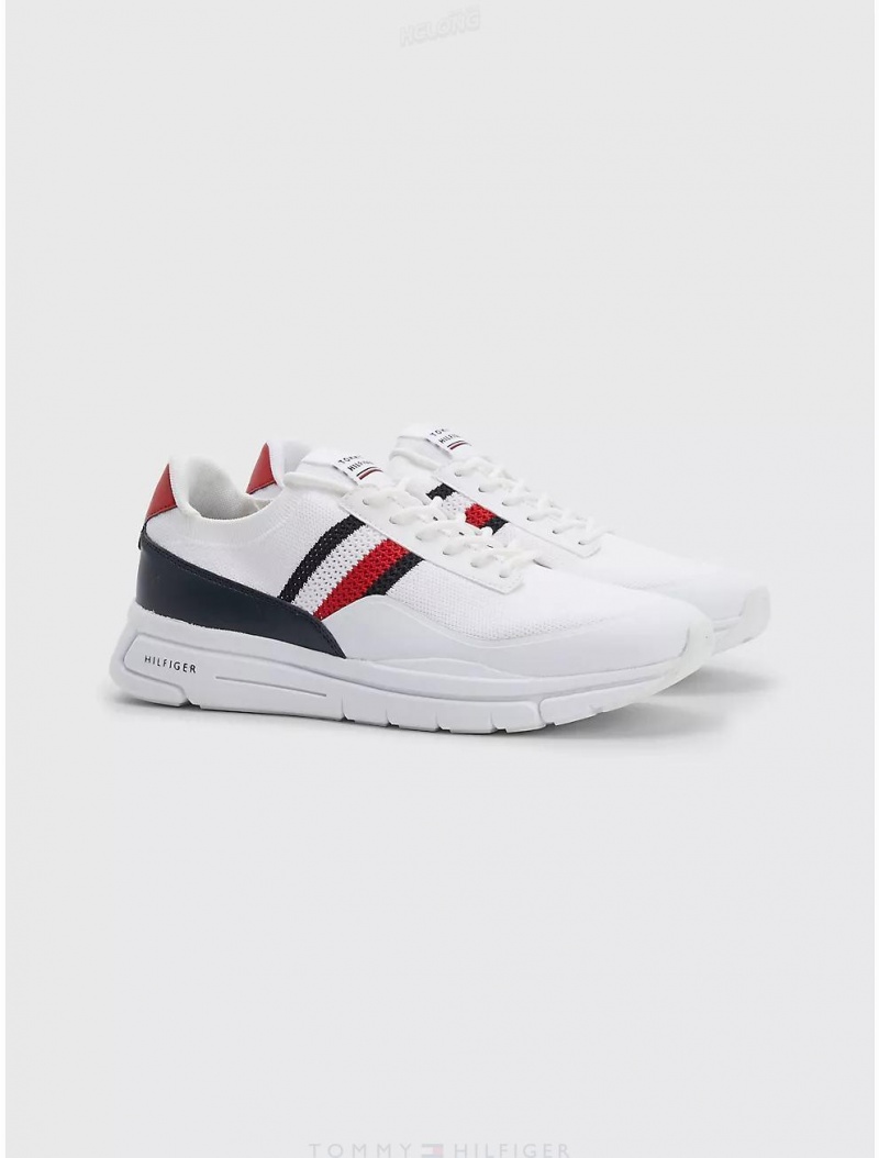 Tommy Hilfiger Lightweight Knit Sneaker Shoes White | 7503-HQMFG