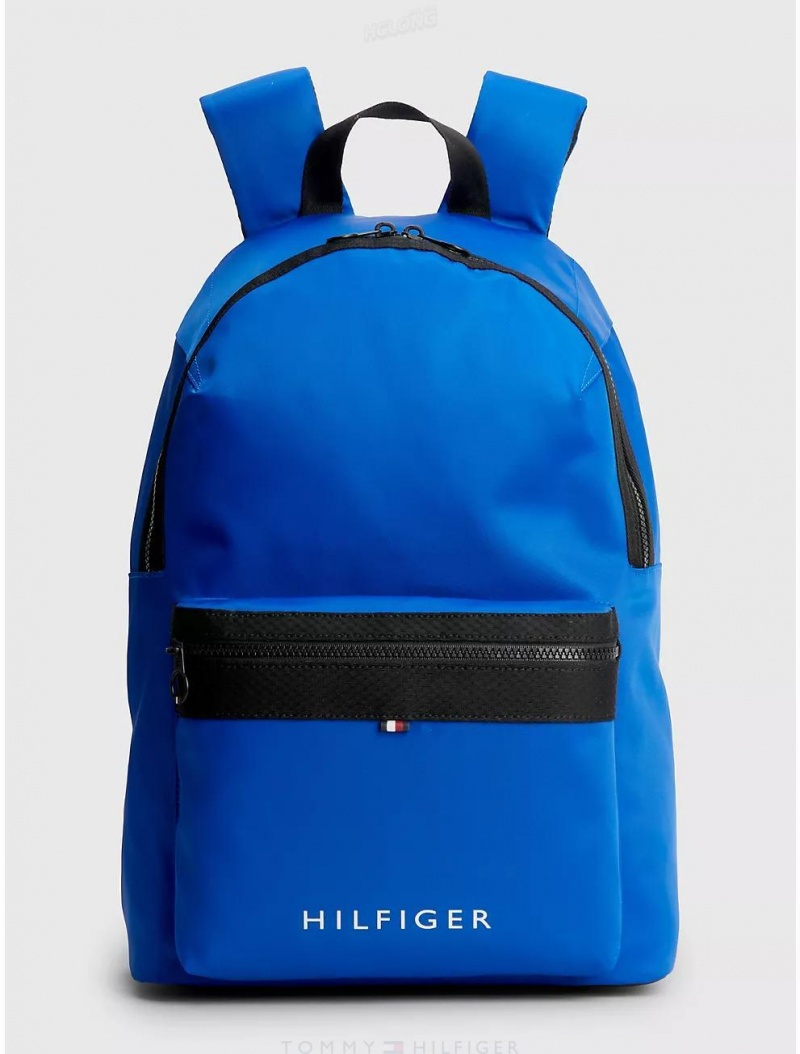 Tommy Hilfiger Logo Backpack Bags Ultra Blue | 1876-IVSAD